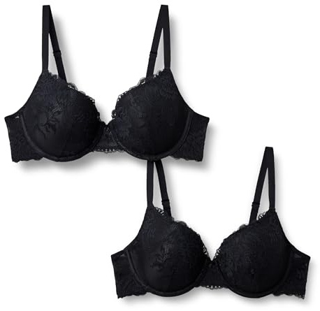 Amazon Essentials Donna Reggiseno Imbottito con Ferretto a Coppa Intera in Pizzo Elasticizzato