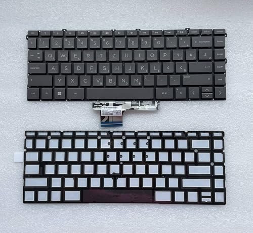JYJYGDM Parti per Laptop Nuova Slovenia Jugoslavia for HP Spectre X360 13-AW 0003DX 0008CA 0013DX Retroilluminazione Individuale Grigio Notebook Tastiera del Computer Portatile
