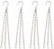 Hanging Basket Chains 3 Point (Pack of 4) 14 Inch 36cm Metal Replacement Chain For Hanging Basket Bird Feeder Flower pots and Ornaments