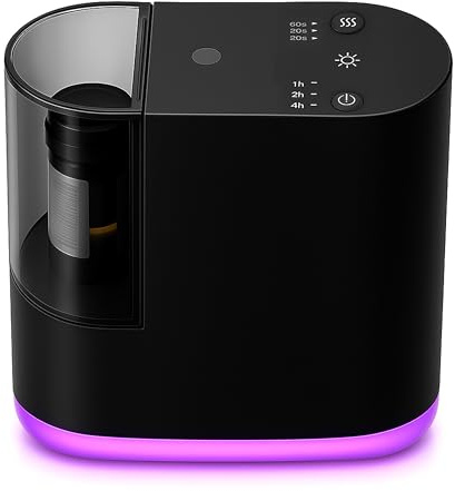 ALMA® Diffuseur d'Huiles Essentielles sans Eau - Portable et Rechargeable USB-C - Technologie de Diffusion à Froid - 3 Modes de Brume - Compatible avec Bouteilles DIN18mm 10 ML (Black)