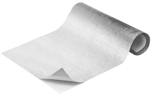 Tapis de protection thermique autocollant - Protection thermique aluminisée - Feuille en fibre de verre - Isolation en fibre de verre - Protection contre les températures élevées - 30 x 100 cm