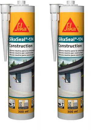 SIKA - Silicone neutro flessibile per edilizia e serramenti - SikaSeal-174 Construction, Marrone - Sigillante finestre, docce, facciate, ambienti umidi - Resistente muffa e UV - Interno/esterno -300ml