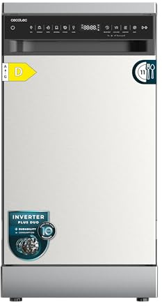 Cecotec Lavavajillas 45 cm Libre Instalación Bolero Aguazero 4360 Inox. 11 Cubiertos, 9 Programas, Motor Inverter Plus Duo, Panel Touch, Super Dry, Save+, AutoClean, Delay Start, Inox