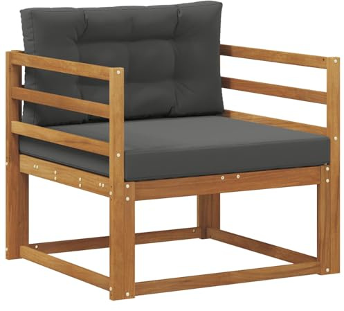 vidaXL Outdoor Mittelsofa Massivholz Akazie Natur, Akazienholz Mittelsofa, Langlebige Lounge für den Außenbereich, Modernes Terrassensitzmöbel, Stylische Garten-Couch, Wetterfeste Möbel