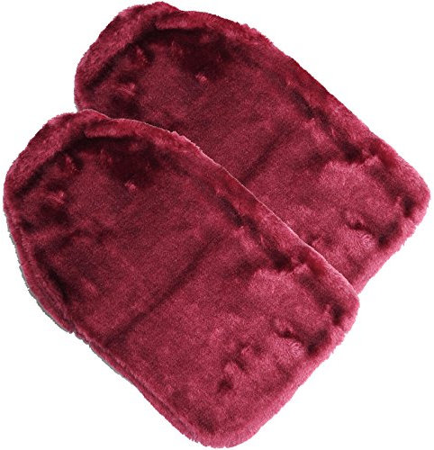 Sure Thermal Fur Soft Hot Water Bottle Protective Skin Cover - Twin Pack Burgundy