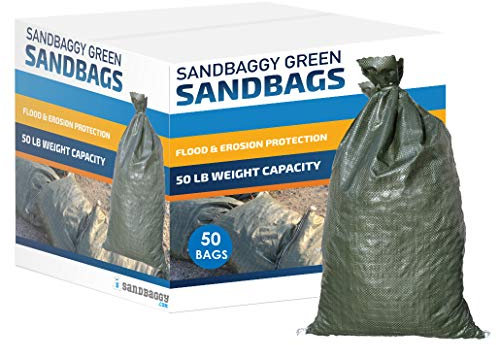 Sandbaggy Strapazierfähige leere Sandsäcke für Überschwemmungen (35,6 x 66 cm) – Poly-Sandsäcke – Hochwassersperre, Gewicht, Bau, Erdsack Häuser – wiederverwendbar, UV-beständig – mit