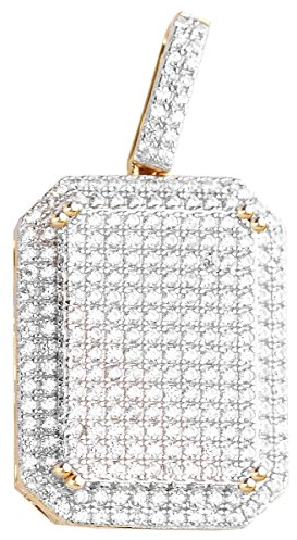Premium Bling - 925 Sterling Silber Dog Tag Anhänger gold