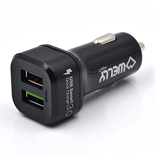 Ewent - Cargador de Coche - Con Puerto USB Doble - De Carga Rápida - Potencia de 30W - Compatible con Toma de Corriente de Coche y Camión - Tamaño Compacto - Color Negro