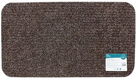 JVL Delta Ribbed Lightweight Indoor Entrance Door Mat, Beige