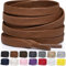 Miscly Cordones Planos de Algodón Encerado - Para Botas, Zapatillas y Zapatos, Disponibles en Varias Longitudes y Colores (Marrón, 160 cm)