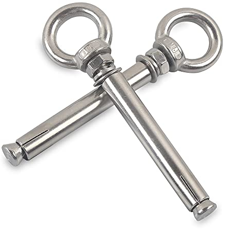 newlng Bulloni di Espansione M8 x100mm 304 Acciaio Inossidabile Vite Espansione Ancoraggio Anello Bullone Occhiello Vite ad Espansione con Bullone ad Anello 2 pz