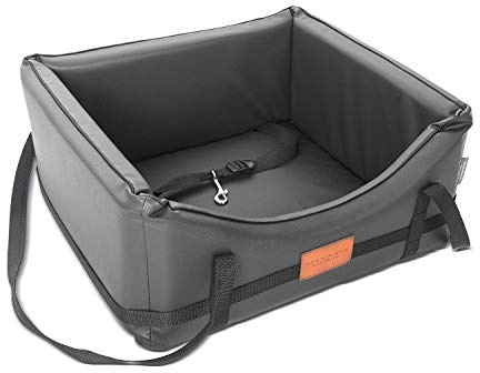 Mayaadi-Home Hundeautositz Kunstleder Hundesitz Hundebett Autokörbchen Autositz Hundesitz Hundedecke Hundekorb Transportbox Pako für Rückbank Vordersitz Dunkelgrau XL (75 x 65 cm)