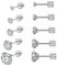 5 Pairs Stud Earrings Set,Hypoallergenic Earrings 316L Stainless Steel Double Round Cubic Zirconia Ear Ringing Jewelry for Women Men Boys & Girls 2-6mm Silver (Silver)
