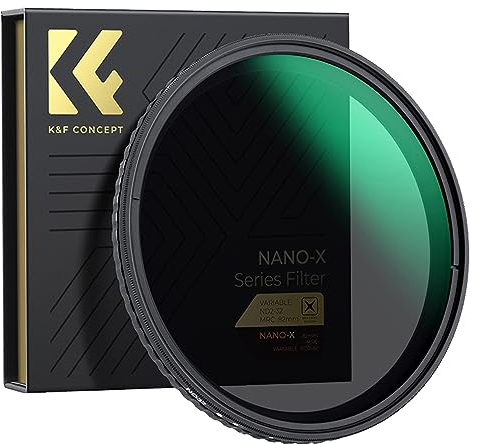K&F Concept Filtro ND variabile da 49 mm a densità neutra Filtro variabile ND2 a ND32 (1-5 stop) per obiettivo fotocamera NO X Spot, Ultra-sottile multistrato Nano rivestito