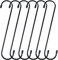 Baoswi Pack de 6 ganchos extra largos en S de 25 cm, extra grandes, ganchos en forma de S, ganchos negros resistentes, para colgar en plant, ganchos para cerrar, patios, uso interior y exterior