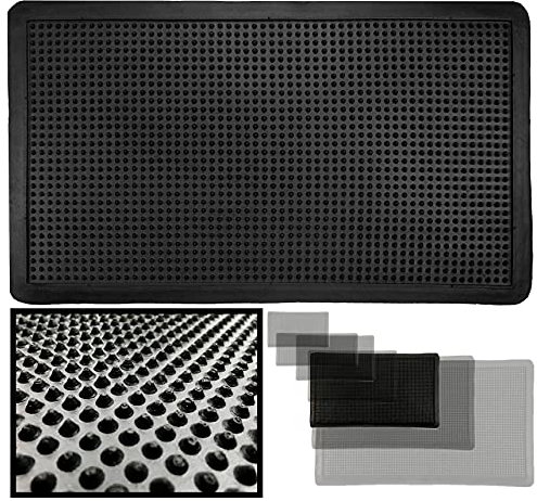 LucaHome - Felpudo Entrada Casa 60x100cm - Goma Con Picos Antideslizante Para Exterior y Lluvia - Alfombra Fácil Limpieza - Negro