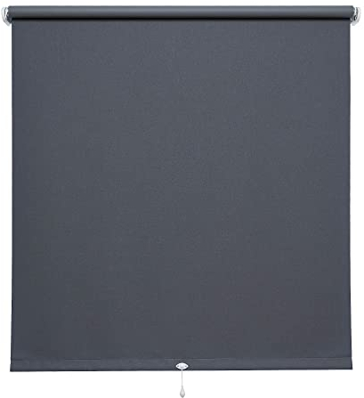 Verdunkelungsrollo Springrollo Schnapprollo Rollo Dunkelgrau Breite 60-200 cm Länge 160 cm Blickdicht Blickschutz (150 x 160 cm)
