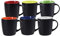 PYN tazas de café grande con asa negras mate de 350ml, tazas de cerámica aptas para lavavajillas, para café, cacao, latte, té, regalo (MULTICOLOR-6)