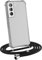 MyGadget Coque Cordon pour Samsung Galaxy S22 Plus - Cover Collier Bumper Silicone Transparent - Case Tour de Cou - Protection Anti Choc - Lanière Noir