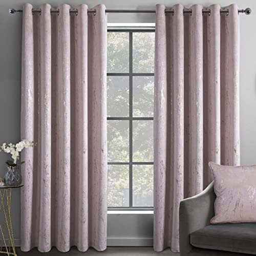 Sleepdown Curtains, Blush Pink, 2 x 46 x 54