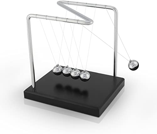 Pilipane Newtons Cradle Balance Bälle,Newton Pendel, Z-förmige Bälle Newtons Cradle, Wissenschafts-Physik-Lernzubehör für Kinder und Erwachsene, Büro-Schreibtisch-Dekoration