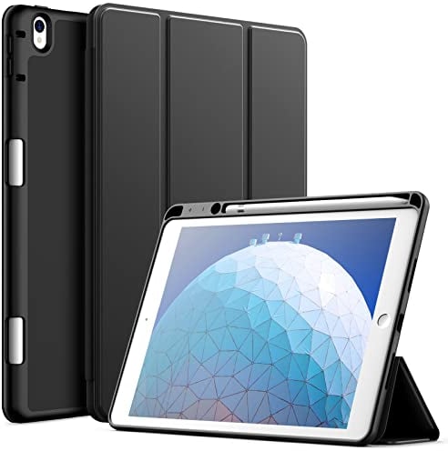 JETech Case for iPad Air 3 (10.5-Inch 2019, 3rd Generation) and iPad Pro 10.5 with Pencil Holder, Slim Tablet Cover with Soft TPU Back, Auto Wake/Sleep (Black)