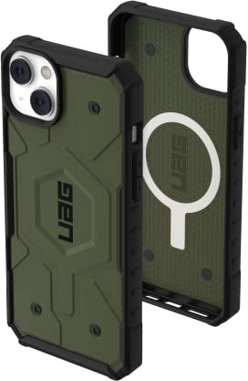 Urban Armor Gear UAG Pathfinder Case kompatibel mit Apple iPhone 14 Plus [Wireless Charging/Magnetisches Aufladen kompatibel, Fallschutz nach Militärstandard] Olive grün