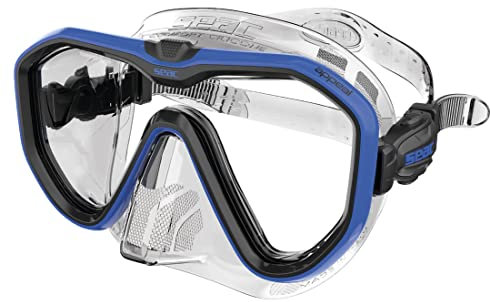 Seac Unisex-Adult Appeal Italien hergestellte Einglas-Tauchmaske mit Einer 3D-Schnalle direkt am Maskenkörper, transparent/blau, Standard