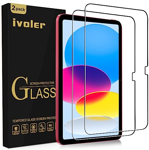 iVoler 2 Pezzi Vetro Temperato per iPad (A16) 11 / iPad 10 (11 Pollici / 10,9 Pollici, Modello 2025/2022, 11. / 10. Generazione), Pellicola Protettiva Protezione Schermo Anti Graffio, Senza Bolle