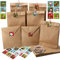 Adventskalender-Set zum selber Befüllen - 24 Papiertüten mit Zahlensticker 1-24 und Klammer - Kalender selber basteln mit Zahlensticker - Ideen für Kinder, Frauen und Männer zu Weihnachten
