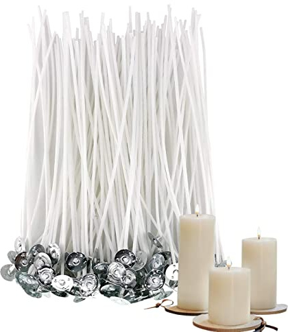 Stoppini per Candele, 100 Pezzi Stoppini di Naturali Candela, Stoppini per Candele,Stoppino in Cotone Naturale per Fabbricazione di Candele Candela Fai da Te (10cm)