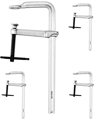 QWORK® 4 Stück Schraubzwingen, schwere F-Klemme, 300 mm x 120 mm Ausladungstiefe, Holzbearbeitungswerkzeuge