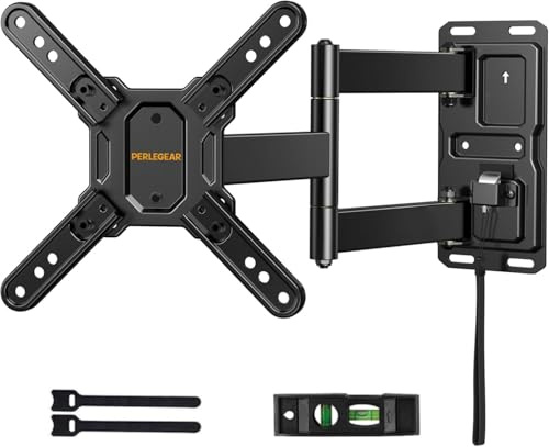 Perlegear Support TV pour camping-car, remorque, camping-car, camion, support mural à mouvement complet avec bras articulé, pivotant, inclinable