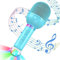 TONOR Karaoke Mikrofon Kabellos Kinder, Wireless Microphone Microfono Funkmikrofon Geschenk&Spielzeug für Mädchen Jungen tragbares KTV Mikro Mic wiederaufladbar zum Singen drahtlos mit RGB Kugel Blau