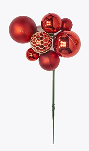 Worth Imports Weihnachtskugel x 7, rot, Set mit 12 Plektren