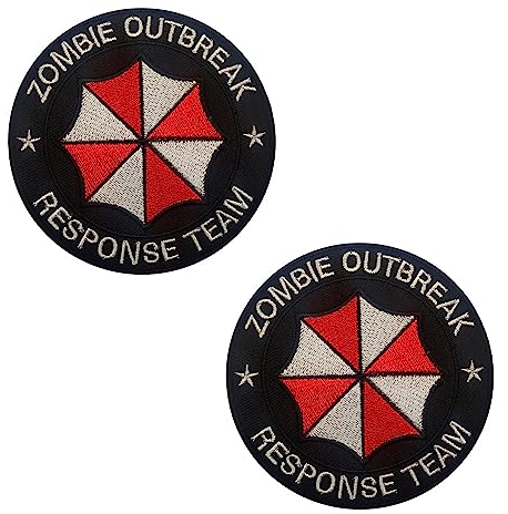 2 Stück Schutz Regenschirm Biokrisen Zombie-Ausbruch Emblem Die Gruppe Militär Patches für Taktische Airsoft CS Paintball Kleidung Rucksack Uniform Weste Jacken Jeans