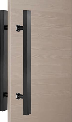 SUCHETA Tiradores de puerta modernos para tirar/empujar exteriores,tiradores de puerta modernos de cristal cuadrado/rectangular para puerta interior de madera,agarre de puerta resistente con tornill