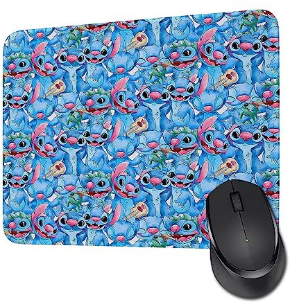 Tapis de souris pour ordinateur portable avec base en caoutchouc antidérapant - 26,2 x 20,8 cm (Stitch 5 MP)