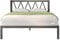 Novilla 30.5cm Metal King Size Bed Frame, Bed Frame with Headboard, Engineered Wood Slat Support, Solid Support Legs, Easy Assembly, Underbed Storage Space 150x200cm, Black