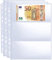 120er-Pack 720 Taschen 11-Loch Banknoten-Hüllen, Nachfüllseite für Bargeldsammelalben, Doppelseitige Währungsblätter mit 3 Taschen zum Sammeln von Euro, Papiergeld, Fremdwährungen und Coupons