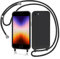 AOMYKE Handyhülle für iPhone 6 / iPhone 7 / iPhone 8 / iPhone SE 2020 Hülle mit Band, iPhone 6/7/8/SE 2020 Hülle zum Umhängen Schutzhülle mit Kette Kordel Weich TPU Liquid Silikon Case, Schwarz
