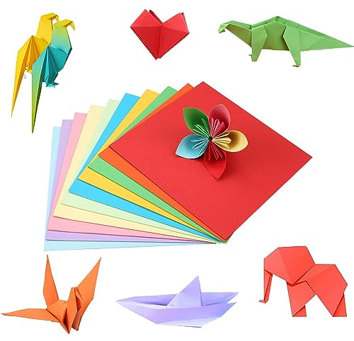 Bunte 20x20 cm Origami-Papier: 100 Blatt in 10 Farben für Handwerk und DIY Quadratisches Origamipapier