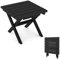 COSTWAY Folding Side Table, Outdoor All Weather HDPE Adirondack Table Garden Coffee Table, Square Small Patio End Tea Table for Balcony, Backyard, Lawn and Poolside (Black)