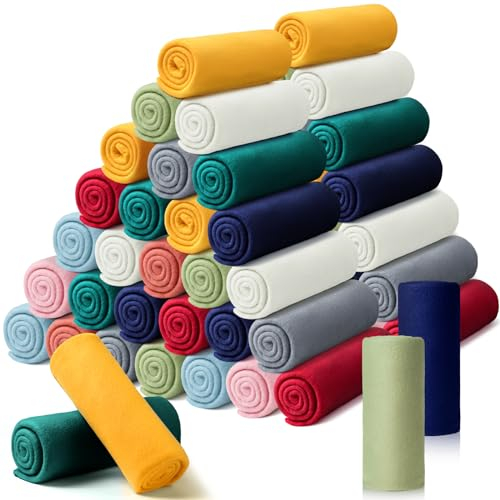 Kinlop Fleecedecke, weich, leicht, gemütlich, warm, für Bett, Couch, Sofa, Zuhause, Büro, Hochzeit, Reisen, Camping, 152,4 x 127,7 cm, klassische Farbe, 60 Packungen, 40 Stück