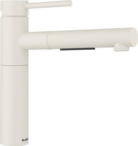 BLANCO ALTA-S II | Grifo de cocina en blanco suave | alta presión | con manguera extraíble | válvula antirretorno | cartucho de cerámica | calidad del agua asegurada y ahorro de agua
