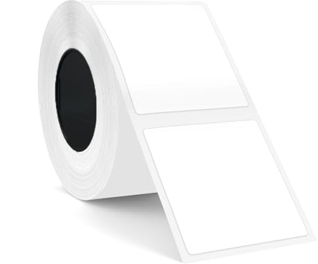 SUPVAN Etiketten selbstklebend wasserfest für T50M Etikettendrucker (50 mm x 50 mm), 150 pro Rolle, schwarz auf weiß