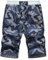 HCSS Kurze Hosen Herren Bermuda Shorts Herren Sommer Chino Shorts Baumwolle Gummizug mit Tunnelzug(Camouflage Blau-XXL)