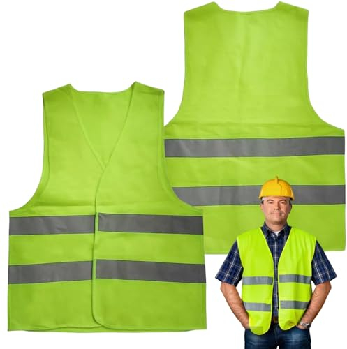 KLLJ Warnwesten Auto, Gelb, Sicherheitsweste, Fürs Auto und am Arbeitsplatz