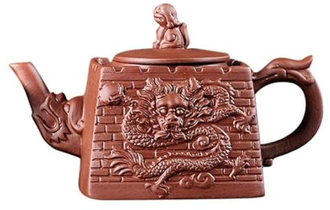Afternoon Tea Set Purple Clay Teapots Master Hand Carved Teapot With Tea Infuser Green Tea Filter Kettle Tea Accessories Chinese Tea Set Tea Set For Adults (Size : 680ml) (One Color 680ml)