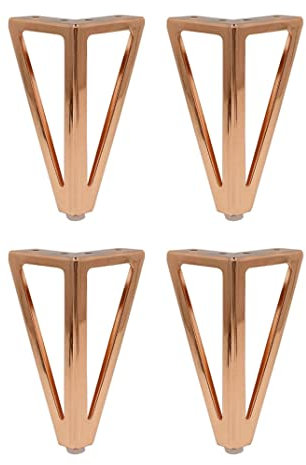 Metal Furniture Feet Triangle Cabinet Legs Replacement Feet for Table Sofa 4PCS Rose Gold Furniture Hardware